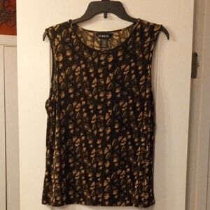 George Black and Gold Floral Tank Top